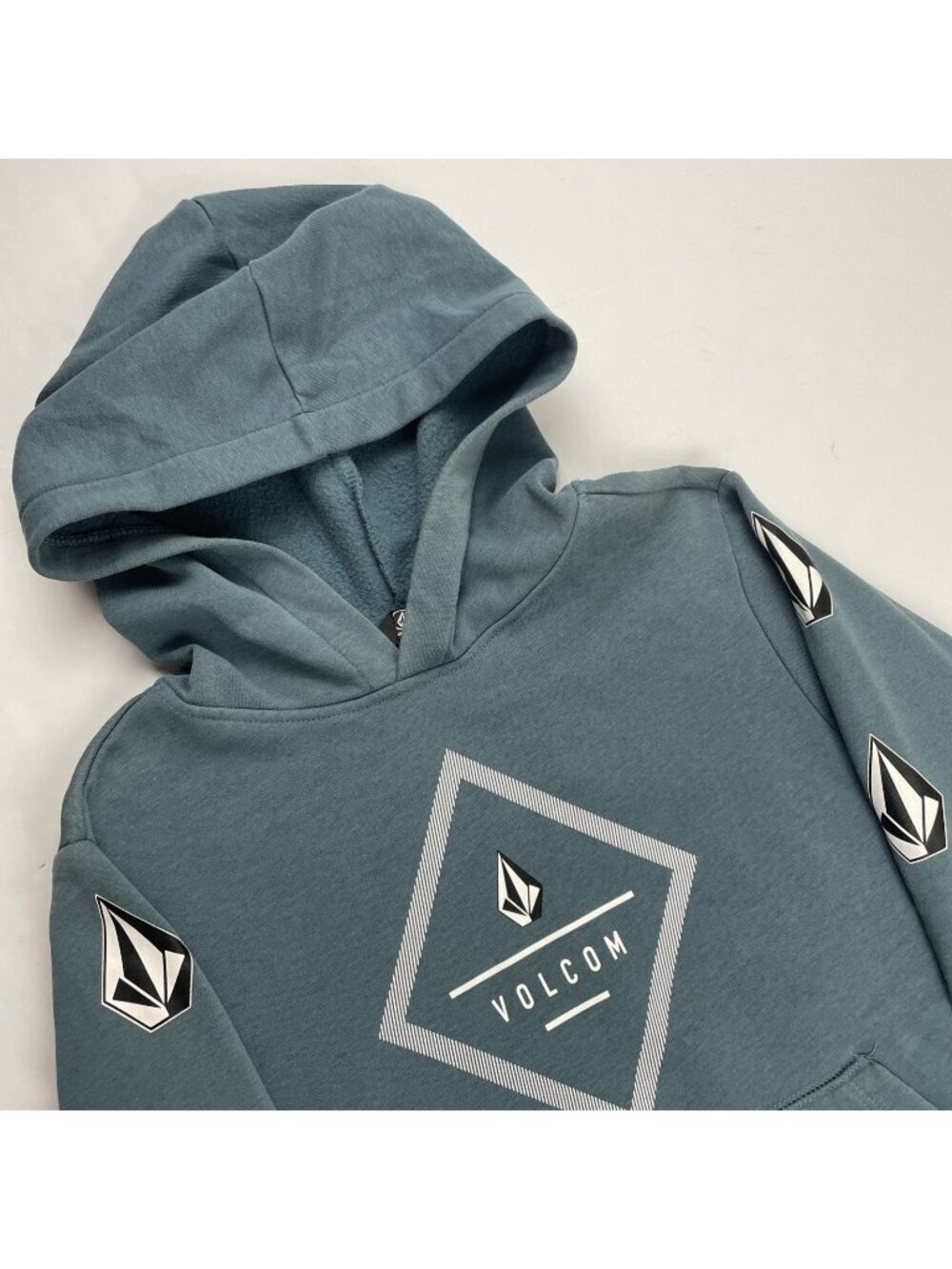 Volcom True To This Hoodie Sweatshirt Youth M(10) Graphic Logo Green Skater